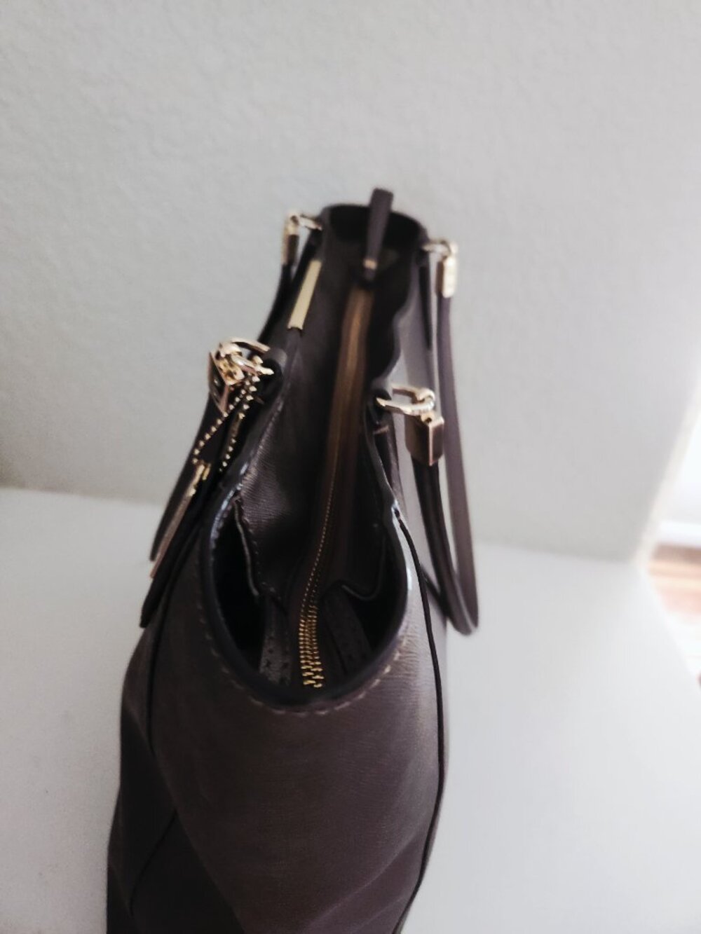 Euc Coach Madison Brown/Bronze Metallic Tote Bag Xl - Picture 6 of 15
